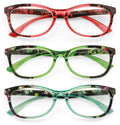 3 Pairs Women Comfortable Lightweight Reading - Glasses Mosaic Art Readers 7016