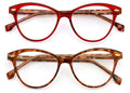 2 Pairs Women 2 Tone Oval Tortoise Temple Optical Frame Fashion Reading Glasses ZT102