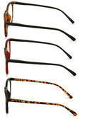 3 Pairs Reading Glasses Men or Women Black Tortoise Maroon Reader Spring Hinge