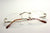 Rectangular slim rimless smart looking eye-glasses RX clear lens palin Gold