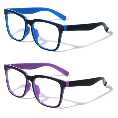 2 Pairs Kids Blue Light Blocking Glasses, Anti Eyestrain - Computer Ages 4 to 11