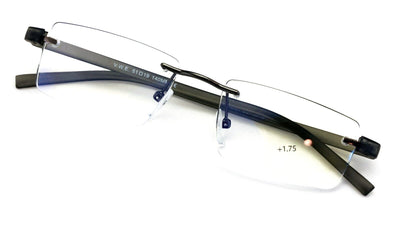 lightweight rimless rectangle reading glasses with anti blue clear lens Reader