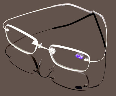 Lightweight Slim Rimless Wire Reader - Flexible Reading Glasses Anti-reflective