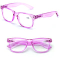 2 Pairs Transparent Neon Classic clear frame reading glasses unisex readers lot