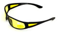 BiFocal Black Sunglasses With Yellow Night Driving Lens - 100% UV Protection.