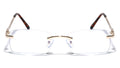 Men Clear Lens Anti-Blue Glasses - UV blocker Metal Modern Design Rimless