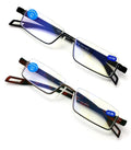 2 Pairs Featherweight Slim Half Rim Memory Flex Reading Glasses With Anti-Blue R