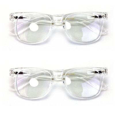 2 Pairs of Transparent Frame Bifocal Reading Glasses - Retro Bi-Focal Reader