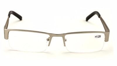 Men Rectangular Half Rimless Metal Reader Reading Glasses Sophisticate look 1230