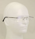 3 Pairs Men Metal Rimless Diamond Cut Anti Blue Blocker UV Reading Glasses Clear