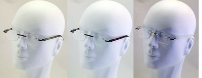 3 Pairs Men Women Rimless Lightweight Reading Glasses with Case - Spring Hinge