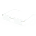 Rimless Rectangular Lightweight Clear Lens Reading Glasses with Storage Case