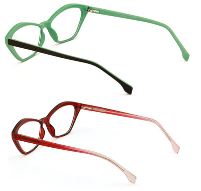 2 Pairs Women Hexagon Cateye Fashion Optical Frame Reading Glasses Reader ZT103