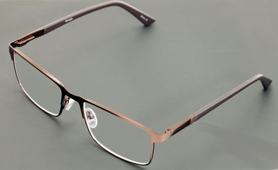 Men Premium Optical Frame Wide Large Head Reading Glasses Rectangular Metal 144M