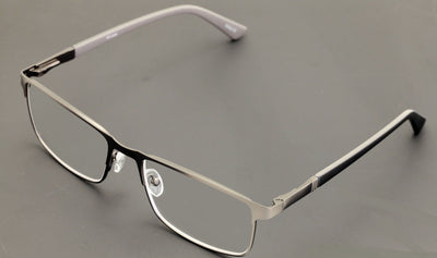 Men Premium Optical Frame Wide Large Head Reading Glasses Rectangular Metal 144M