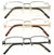 3 New Pairs of Fashion Metal Half Rim Designer Reading Glasses Unisex Smart Read - Vision World