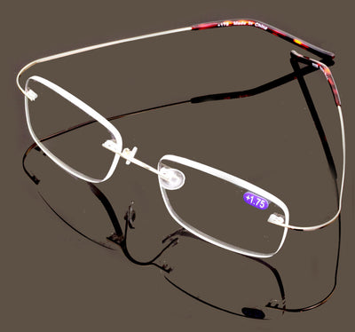 Lightweight Slim Rimless Wire Reader - Flexible Reading Glasses Anti-reflective - Vision World