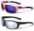 2 Pairs Men USA Patriotic Sport Wrap Around Sunglasses With Mirror Lens - UV400