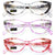 3 Pairs Lot Women Cateye Translucent Clear Floral Pattern Fashion Reading Glasse