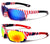 2 Pairs Men USA Patriotic Sport Wrap Around Sunglasses With Mirror Lens - UV400