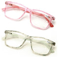 2 Pairs Large Women Floral Fashion Reading Glasses Rectangle Reader Translucent